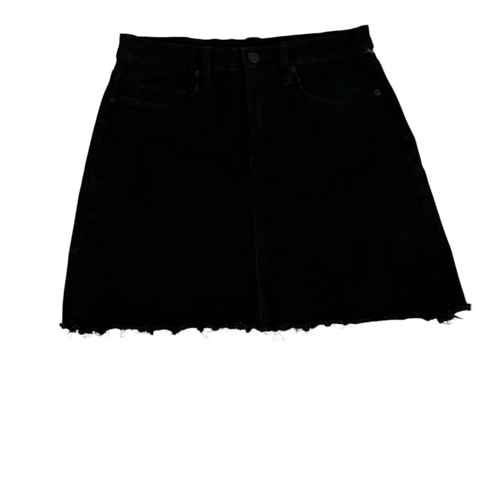 Blank NYC Black Frayed Hem Mini Skirt